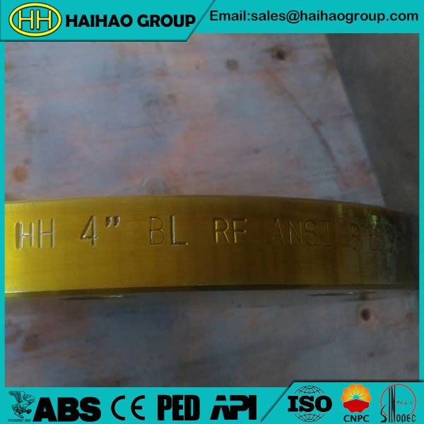 ASME B16.47 SER.A Class 400 4inch yellow zinc plating Stainless Steel Blind Flange