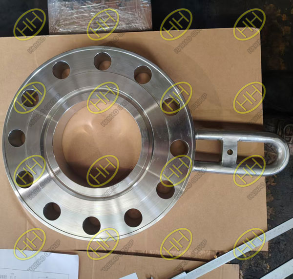 8 inch super duplex paddle spacer UNS S32750 manufactured by Haihao Group according to ISO 27509 and customer drawing