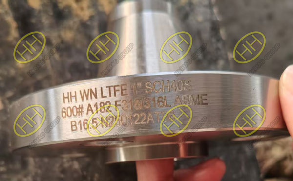 A182 F316 WN tongue face flanges manufactured to ASME B16.5 by Haihao Group