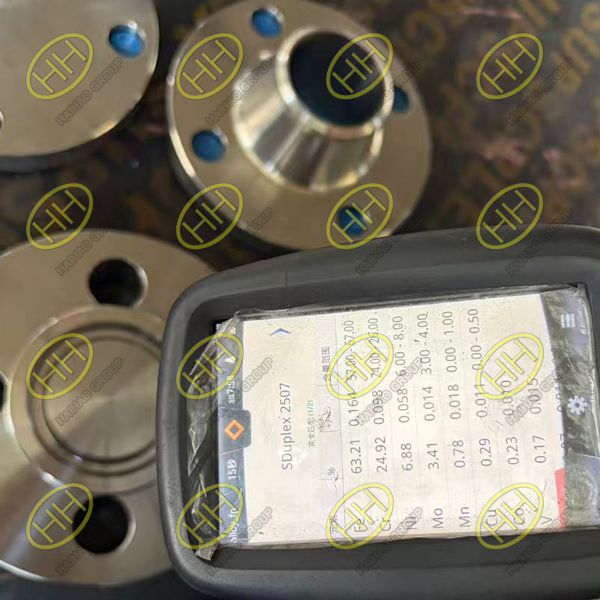 ASME B16.5 SA A182 F53 Super Duplex welding neck RF flange and RTJ blind flange with PMI inspection and ASTM G48 corrosion testing by Haihao Group