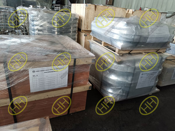 ASTM A694 F65 compact blind flange with IX seal ring packed for Singapore shipment