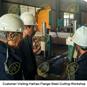 Customer-Visiting-Haihao-Flange-Steel-Cutting-Workshop