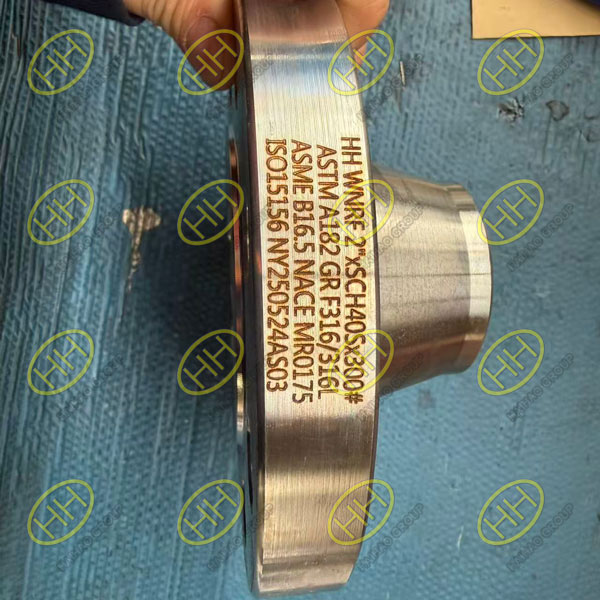 DNV 3.2 certified ASTM A182 F316 316L Class 300 weld neck flange for Singapore project