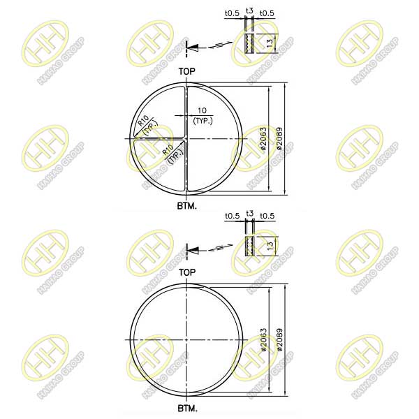 Kammprofile gasket with graphite layer drawing