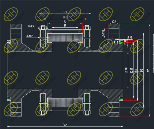 RTJ sight glass flange drawing