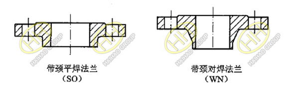 The difference between SO with neck flat welding flange and WN butt welding flange