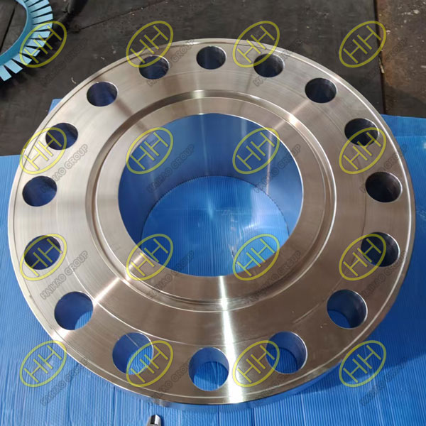 Super duplex F55 WN compact flange with IX seal ring, 2500#, manufactured by Haihao Group for Singapore shipment